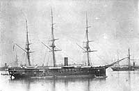 USS Trenton before being wrecked in the Samoa Hurricane of March, 1889.